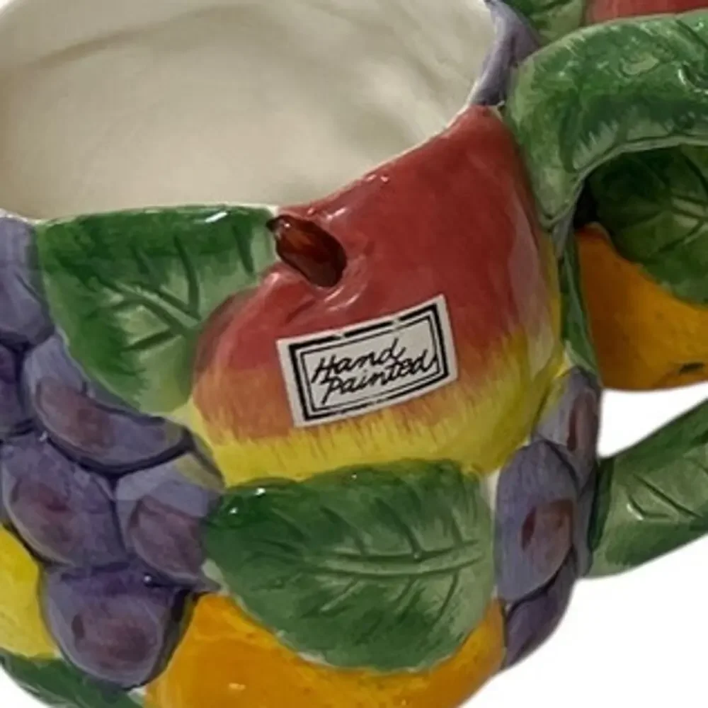 VINTAGE Fruit Pitcher & Cup Handcrafted Kitchen Decor